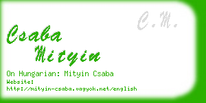 csaba mityin business card